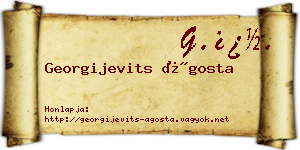 Georgijevits Ágosta névjegykártya